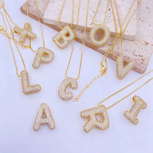 Bubble Initial Necklace