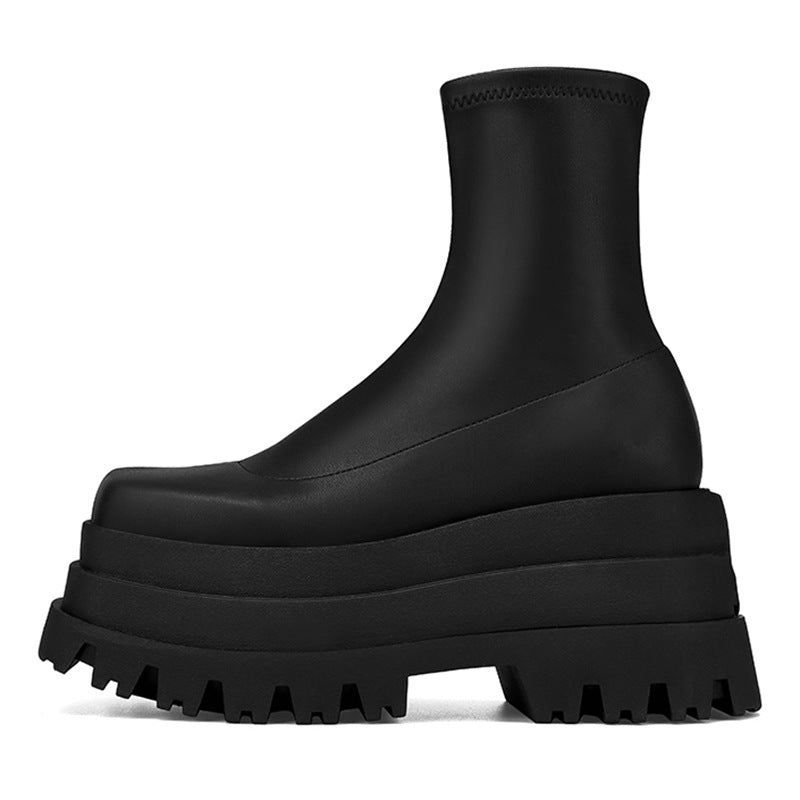 Waterproof Platform Patent Leather Casual Leather Dena Boots