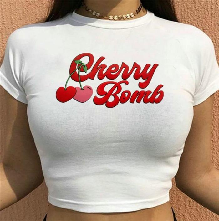 Always Sweet Cherry Bomb Crop Tee