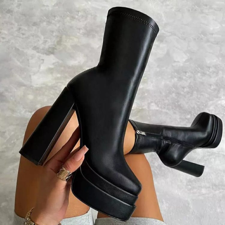 Applying Pressure Mid Calf Platform Boot