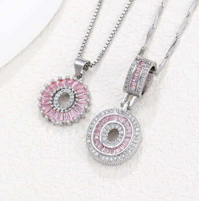 Pink Paradigm Initial Necklace Set