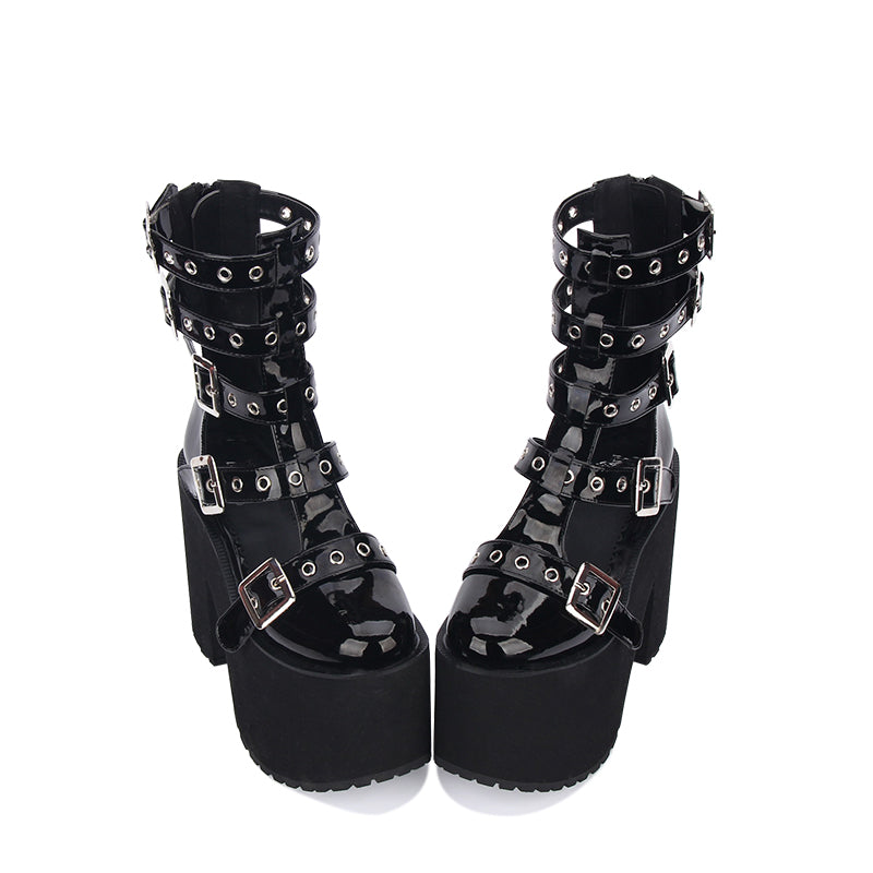 Punk High Tube Buckle Platforms