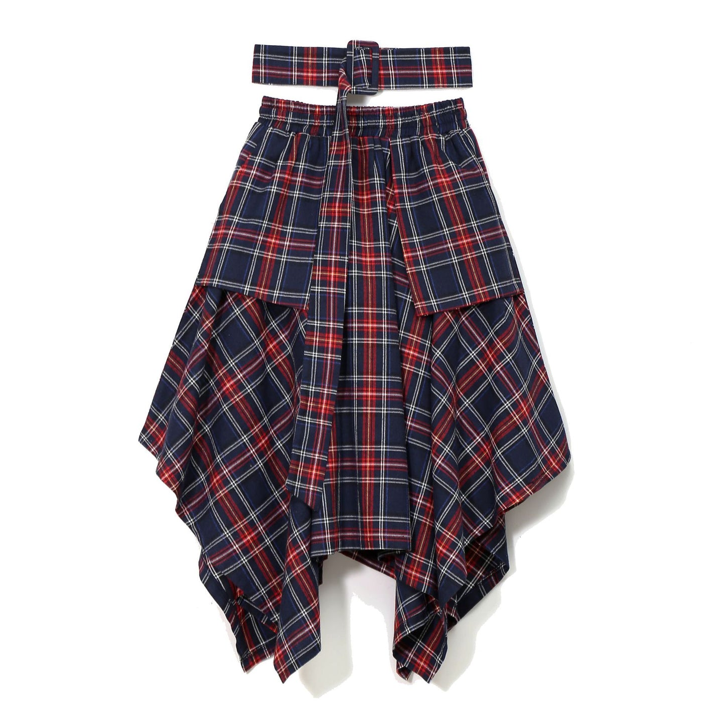 A-Line Plaid High Waist Skirt & Belt