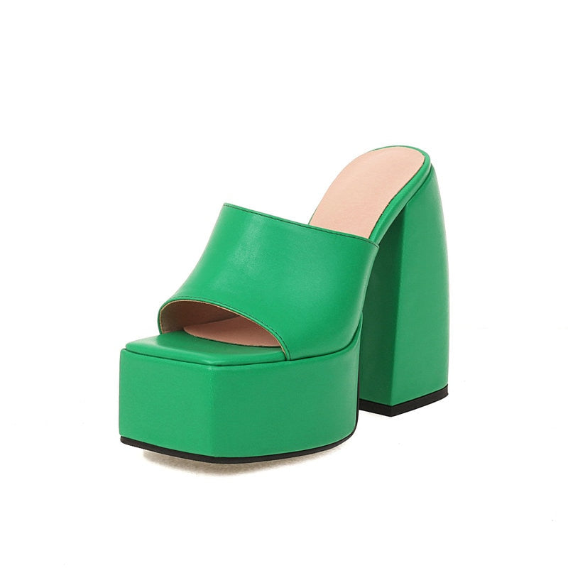 Dimani Platform Square Toe Block Heels