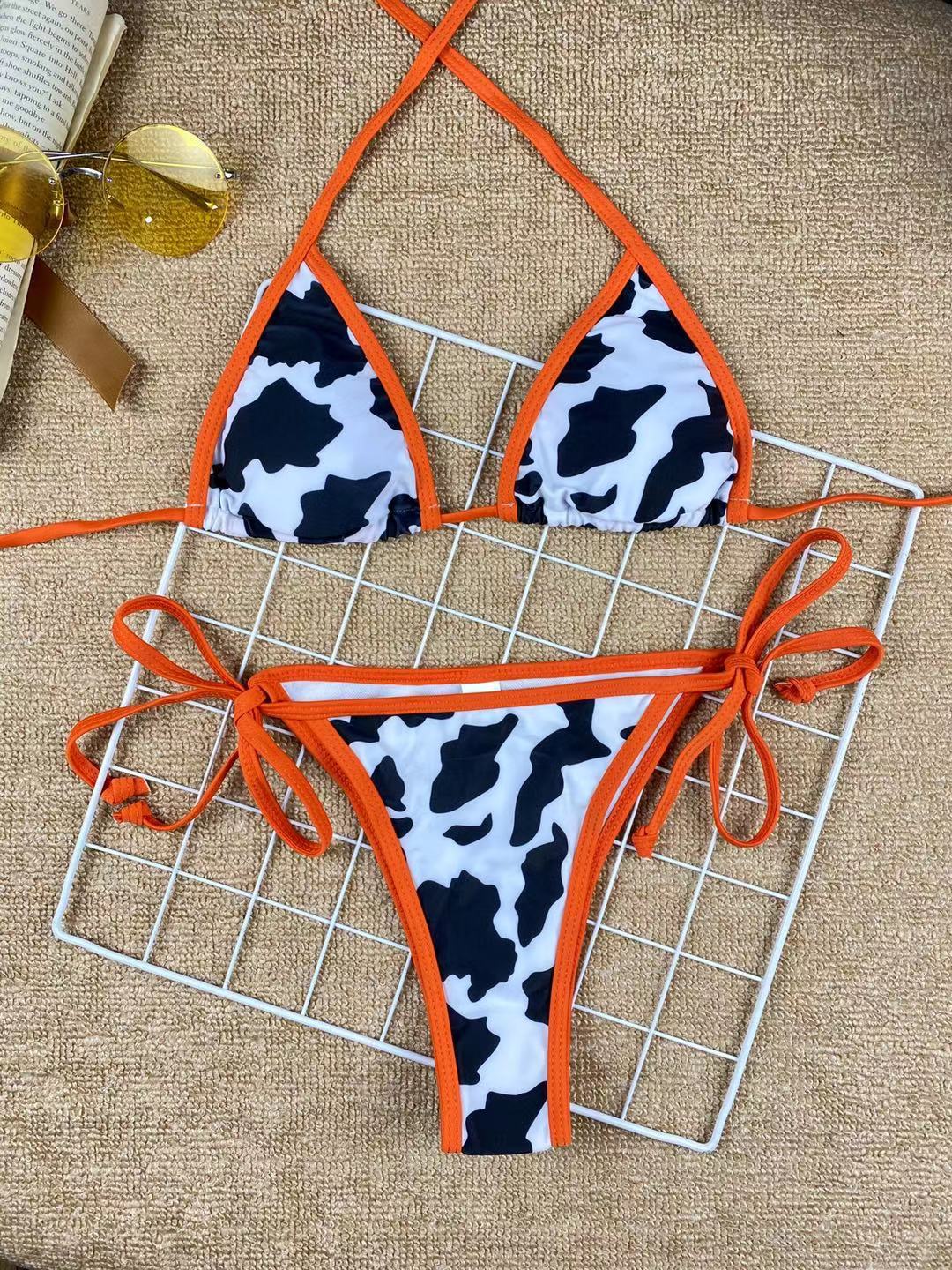 Cow Print Bikini Set