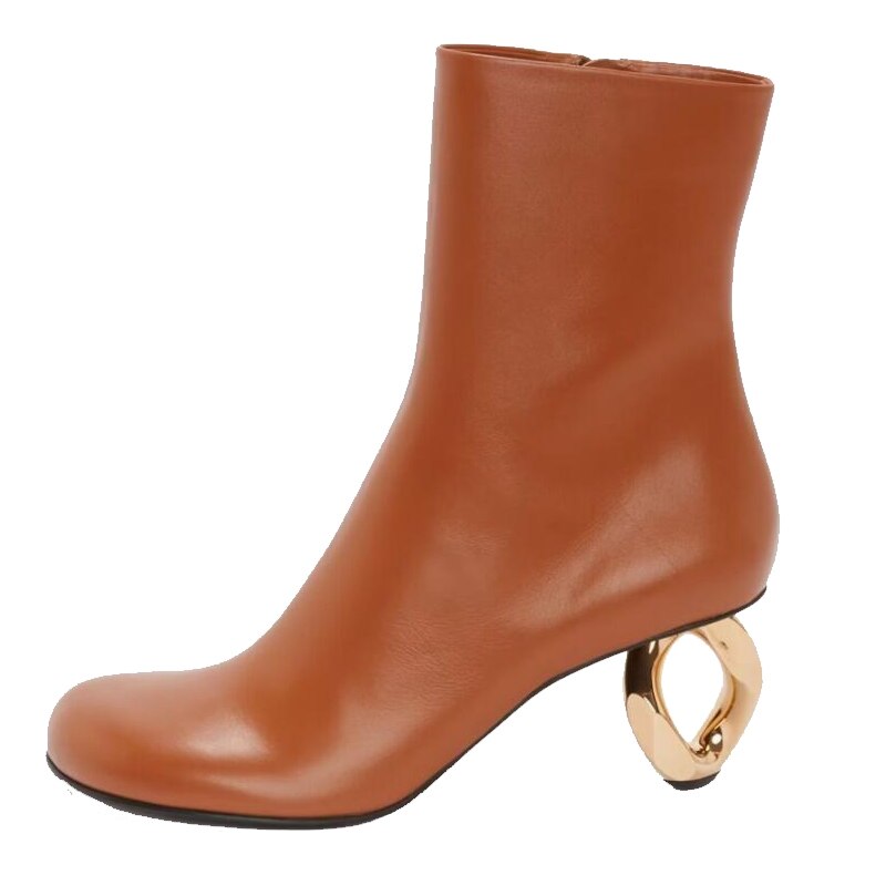 Aria Leather Round Toe Ankle Boot