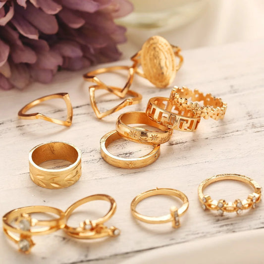 13 Pieces Medallion Ring Set