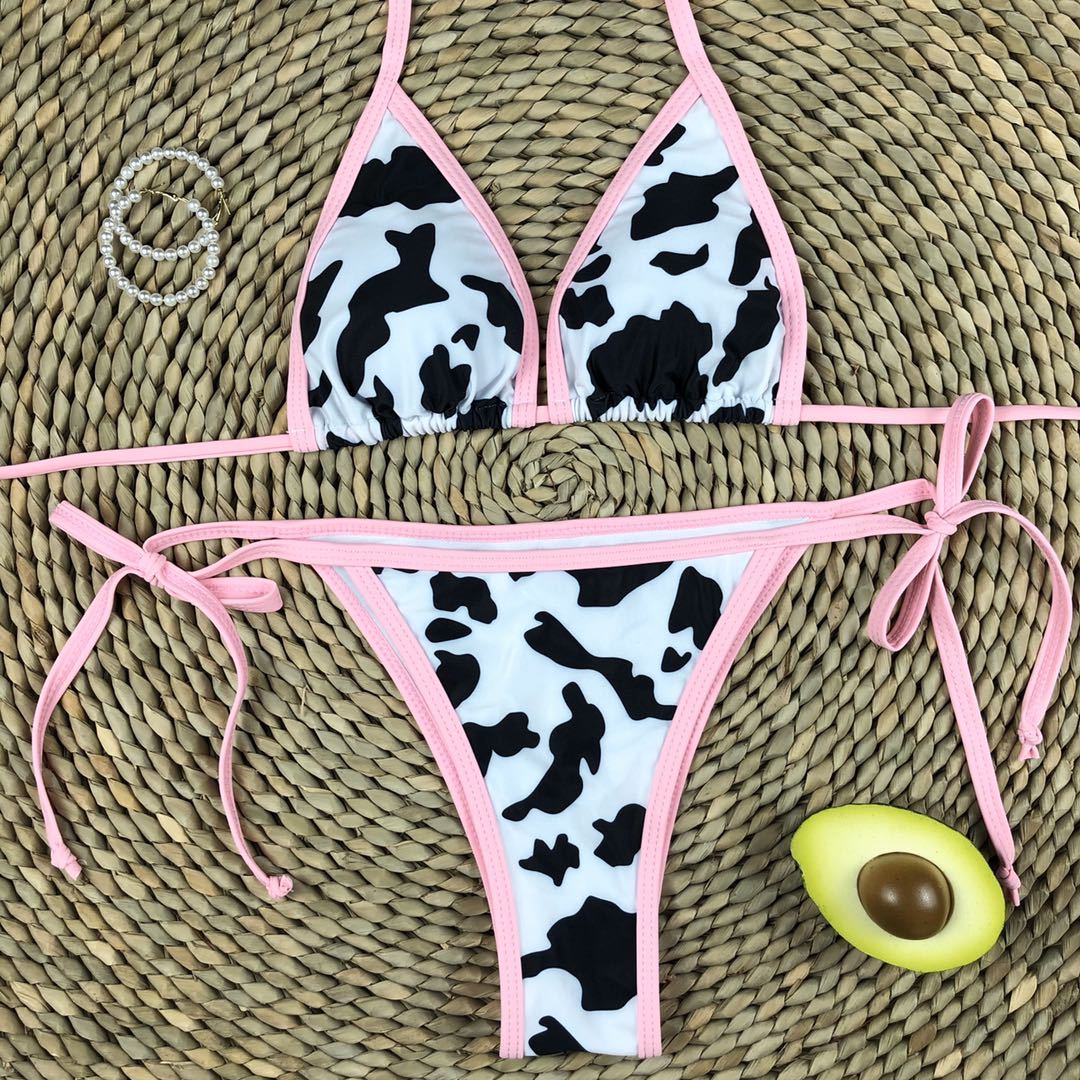 Cow Print Bikini Set