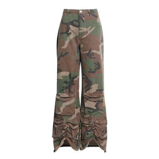 Social Club High Waist Camouflage Wide Leg Pants