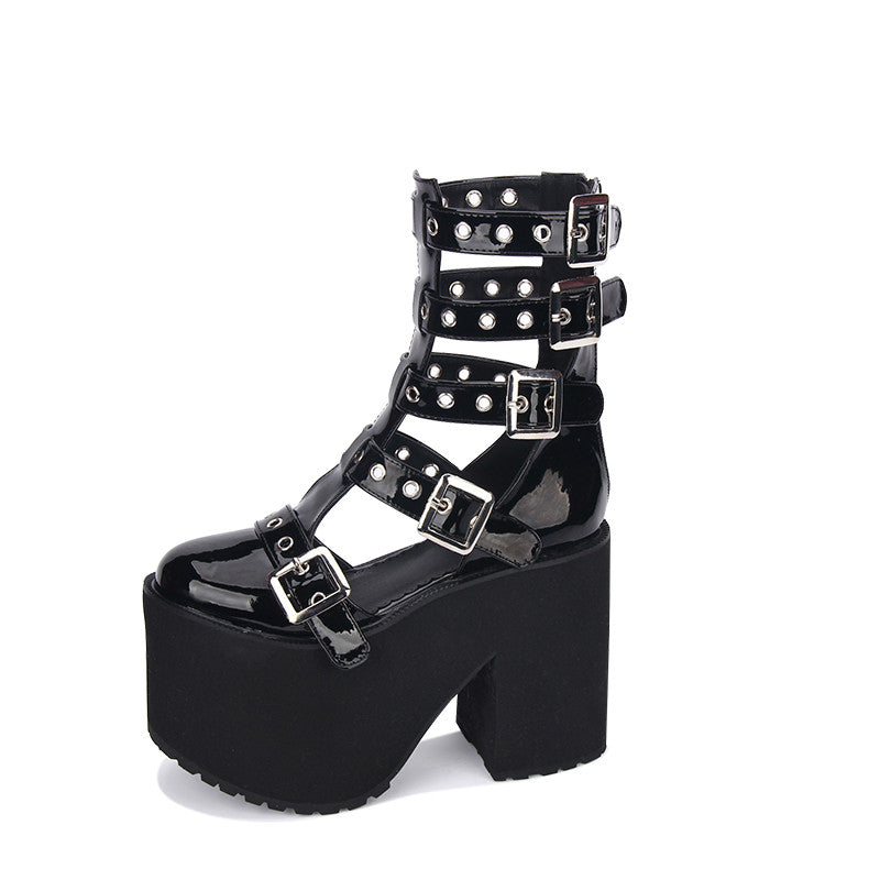 Punk High Tube Buckle Platforms