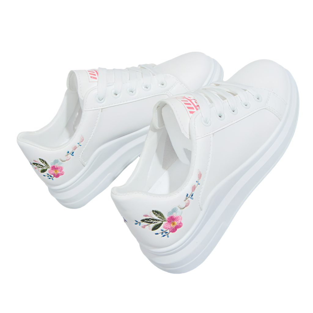 Really A Girls Girl Casual Embroidered White Sneakers