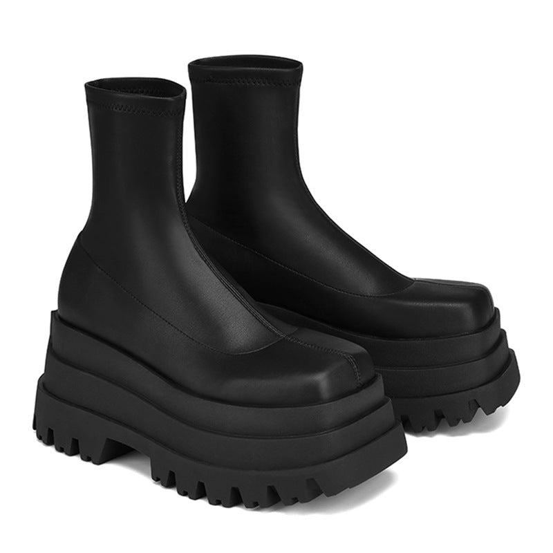 Waterproof Platform Patent Leather Casual Leather Dena Boots