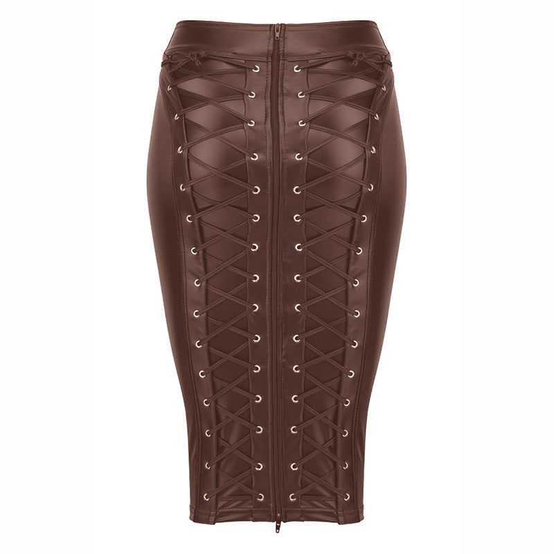 Better Off Single High-waisted Leather Skirt