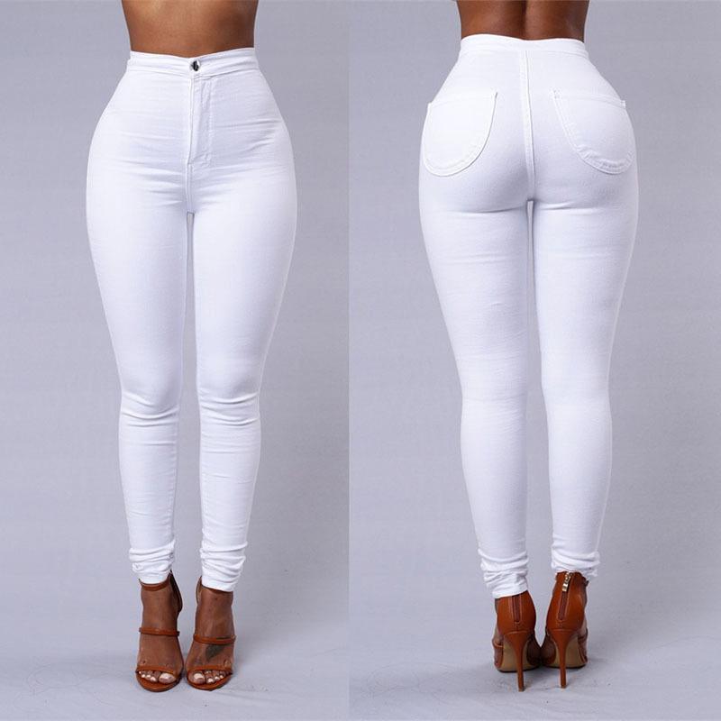 Casual High Waist Stretch Slim Skinny Candy Color Raven Jeans