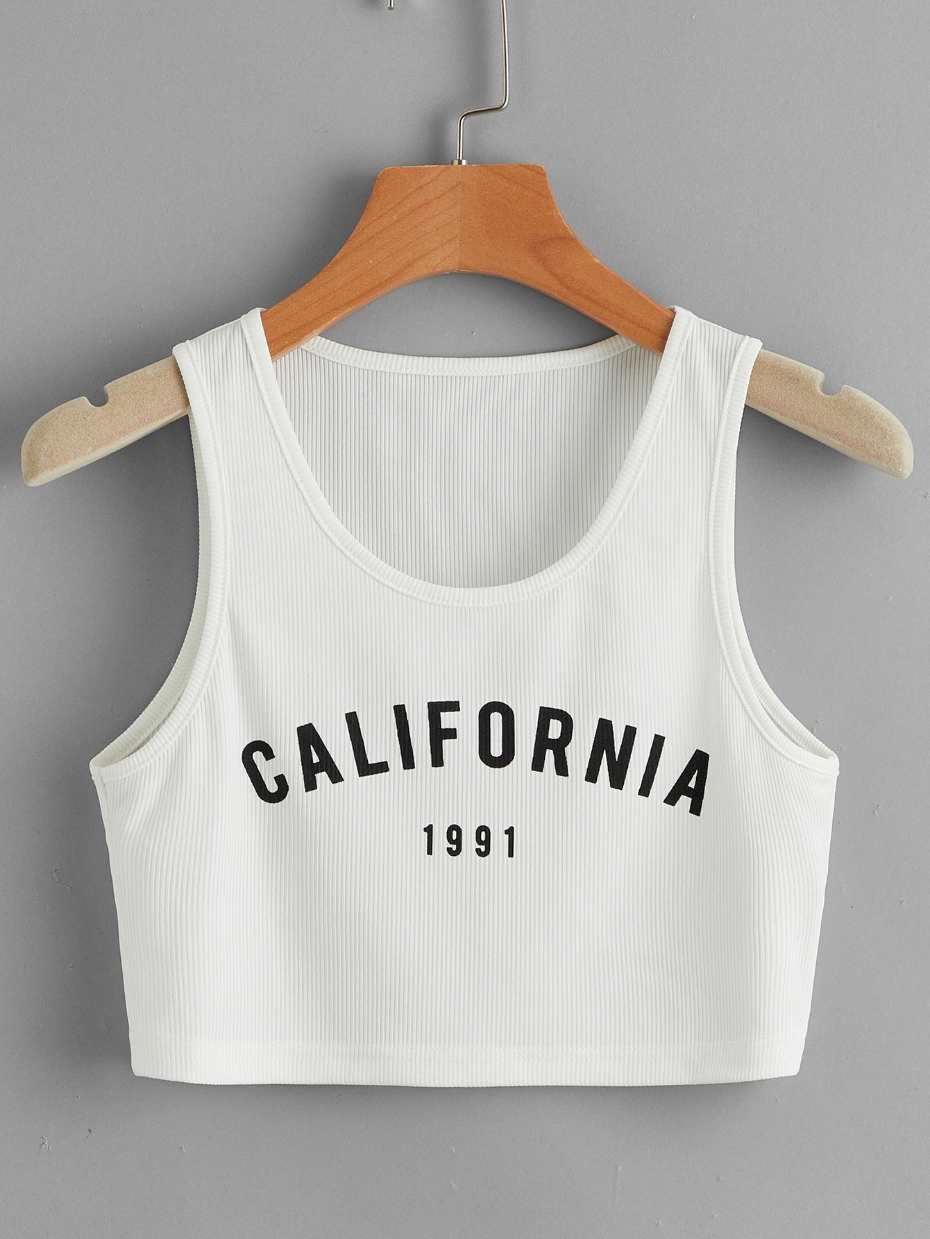 Cali Girl Sleeveless Ribbed Crop Tee