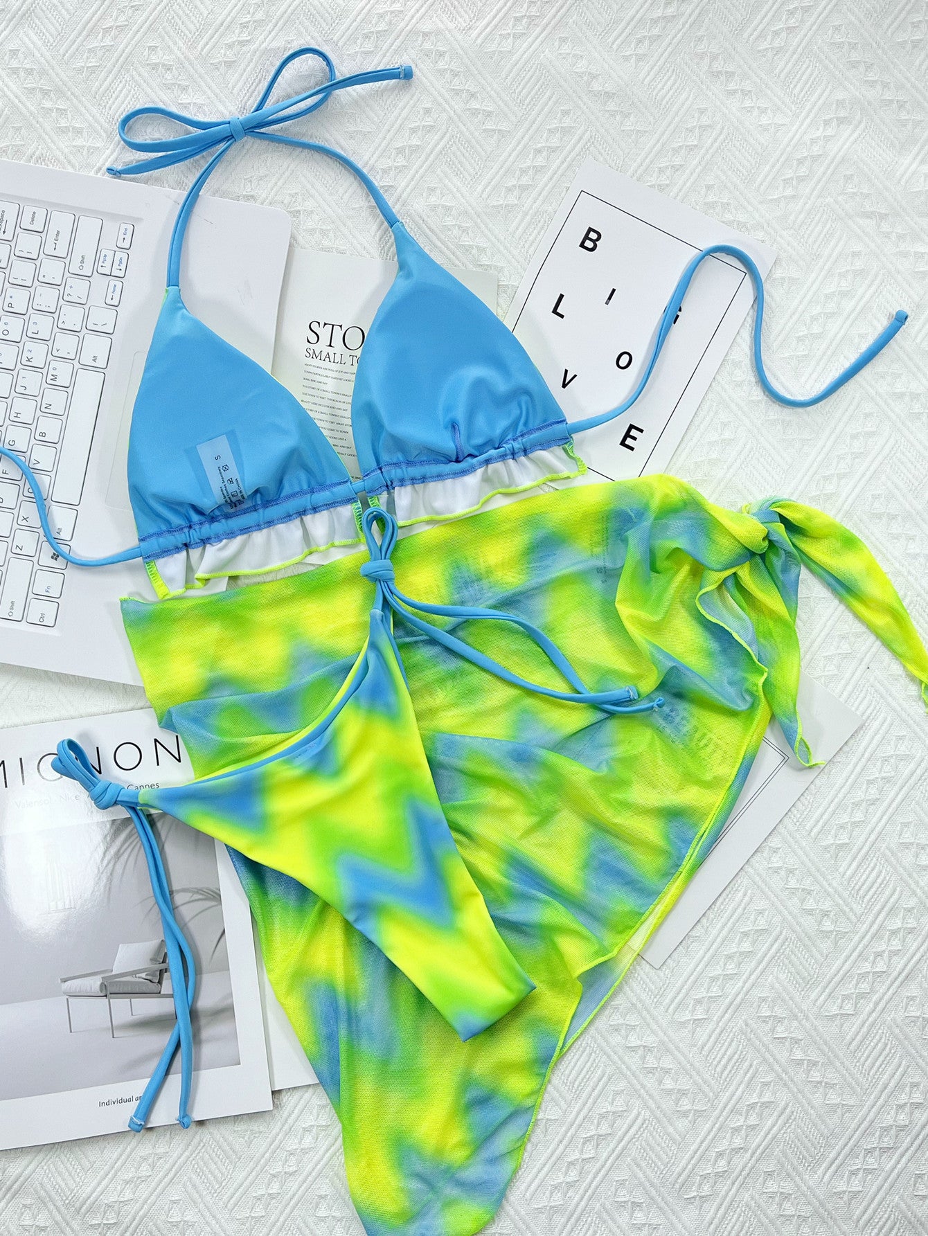 Queen Of The Waves 3 piece Bikini & Skirt Swimsuit Set