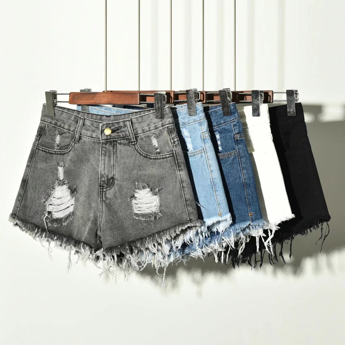 Sweet Georgia Peach Fringe Denim Shorts