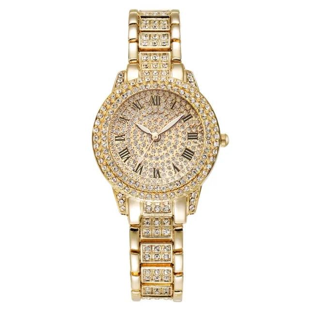 Diamond Crystal Watch and Bracelet Set