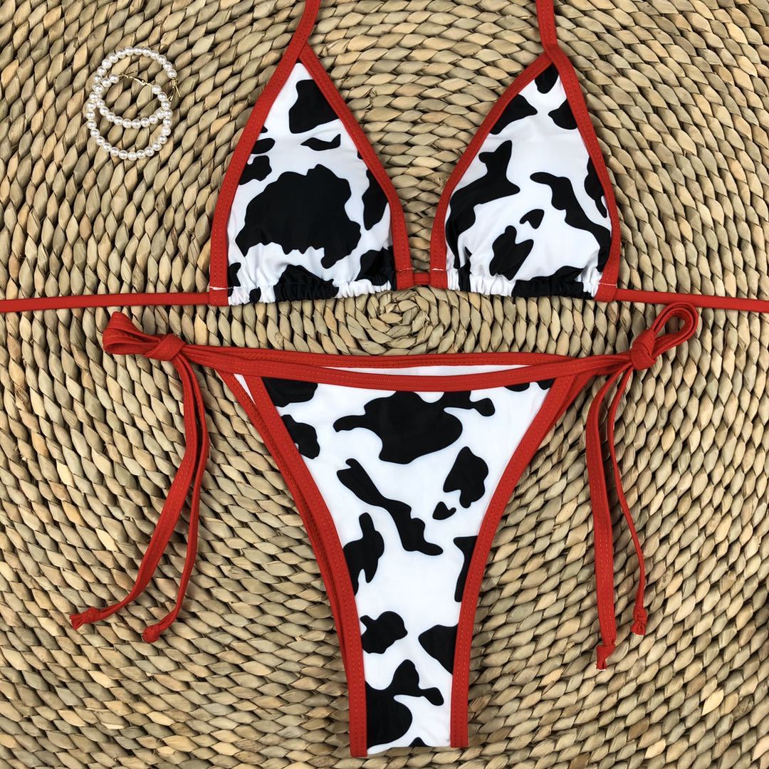 Cow Print Bikini Set