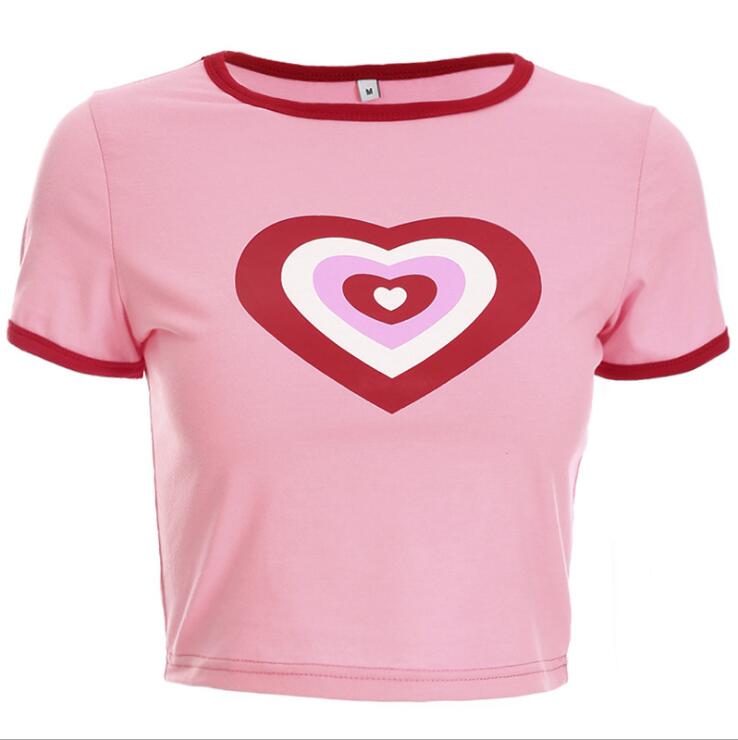 Summer Lovin’ Heart Print Short Sleeve T-Shirt