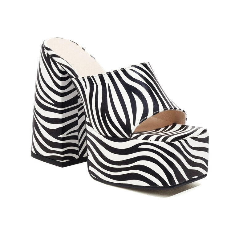 Dimani Platform Square Toe Block Heels