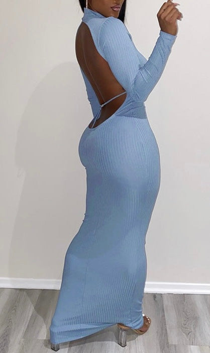 For The Girls Open Back Long Sleeve Dress