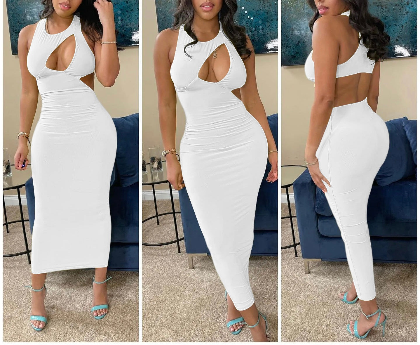 Open To New Things Cut-out Backless Sleeveless Dress