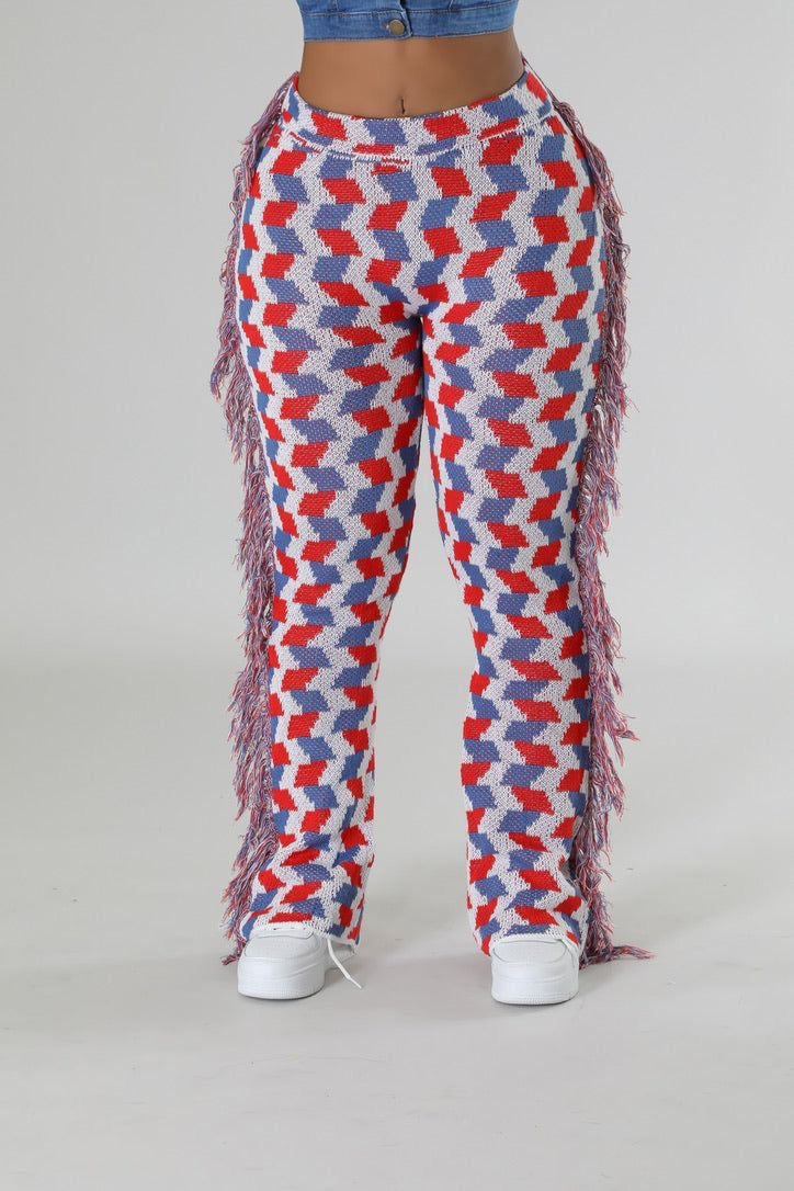 Just Coolin’ Knit Colorful Plaid Pants