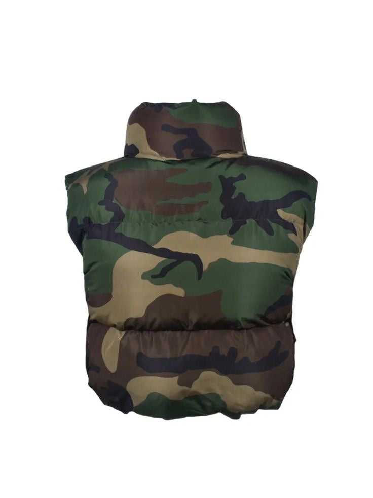 In Command Cropped Camo Puffer Vest