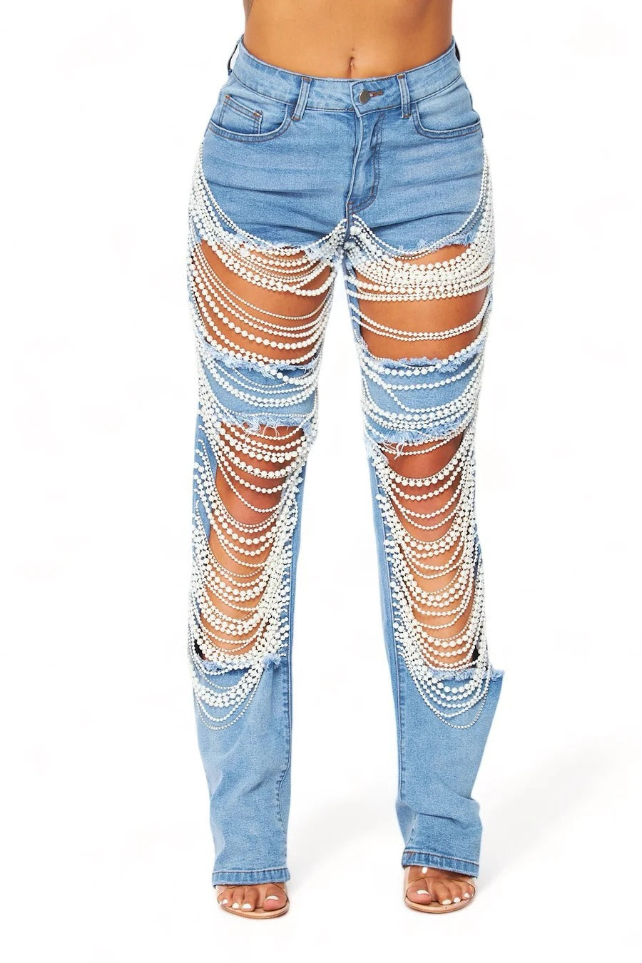 Woman Of The Hour Beaded Straight-leg Pants