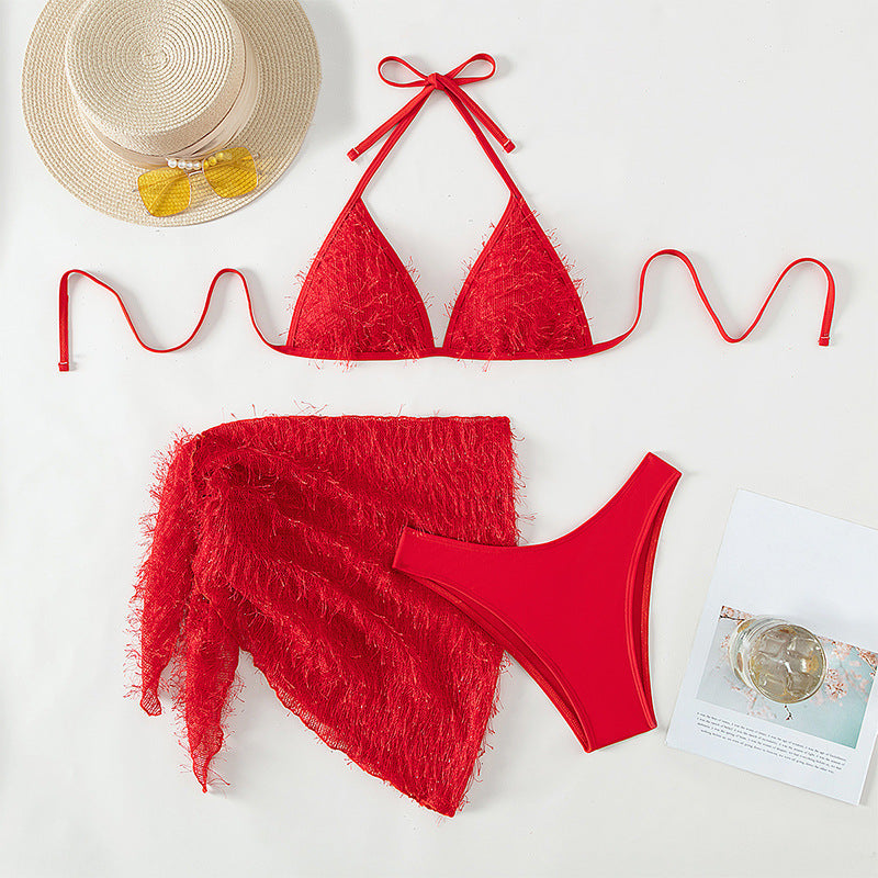 Life’s A Beach 3-piece Plush Bikini Set