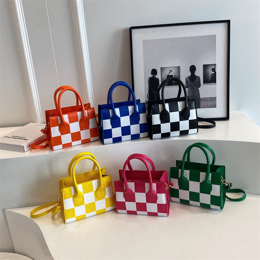 Little Cutesie Checkered Square Handbag