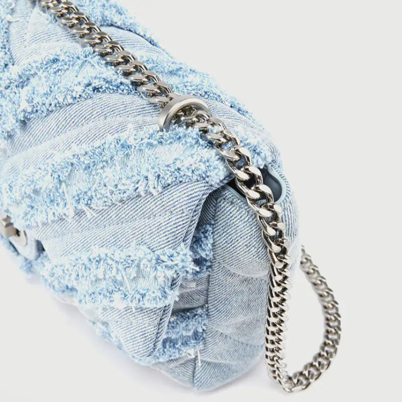 Material Girl Denim Chain Handbag