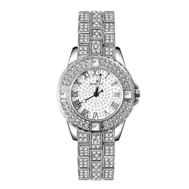 Diamond Crystal Watch and Bracelet Set