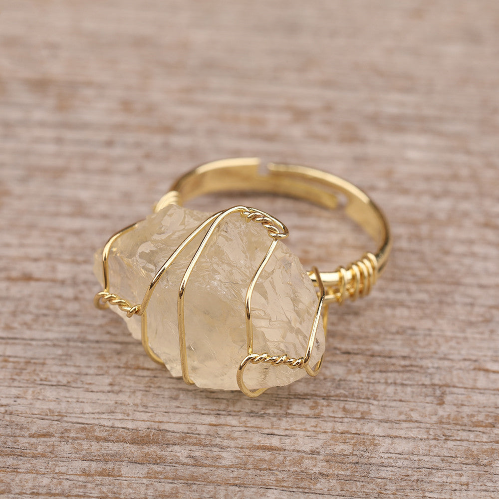 Serving Purpose Natural Gemstone Gold Finger Ring