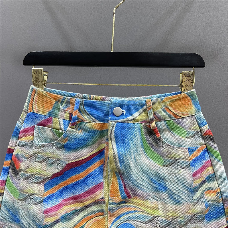 My True Colors High Waist A-line Denim Skirt