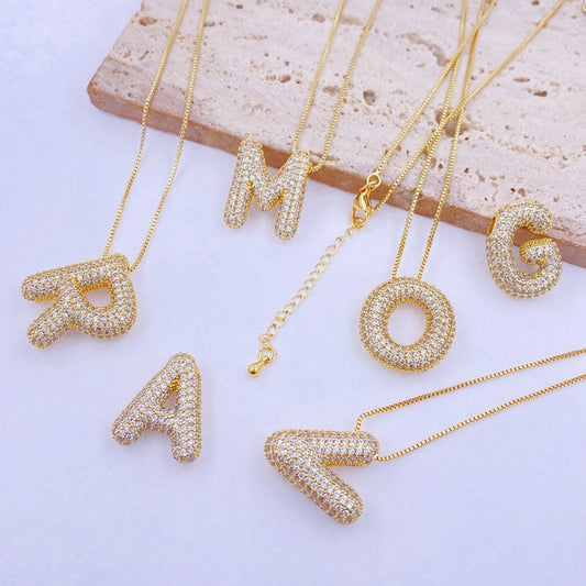 Bubble Initial Necklace