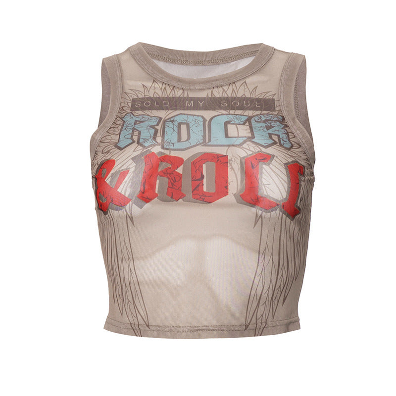 Rock & Roll Baddie Sleeveless Mesh Tank