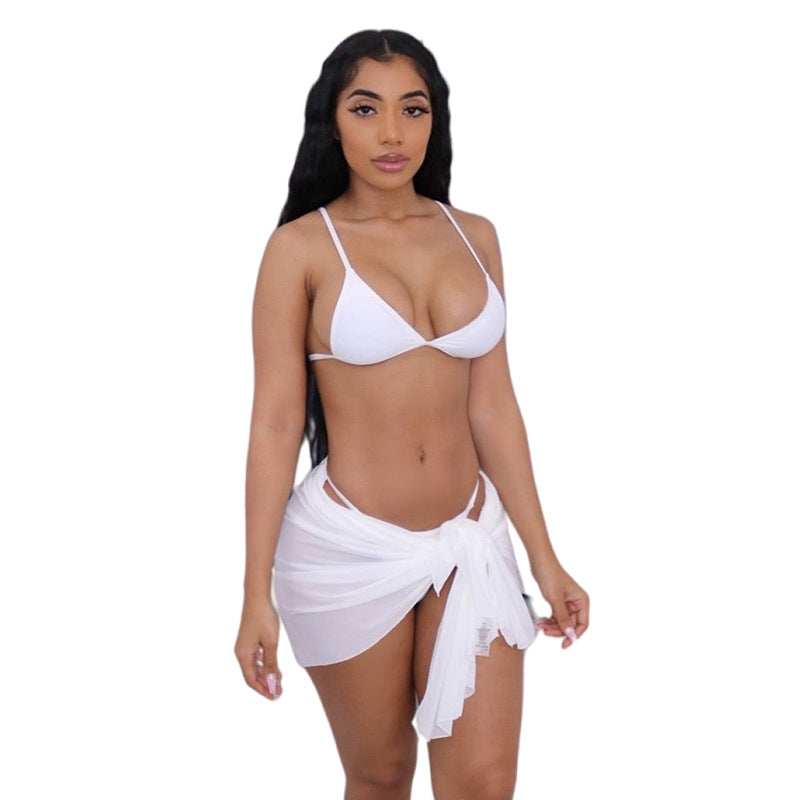 Staying Solid 3 piece Bikini Skirt Set