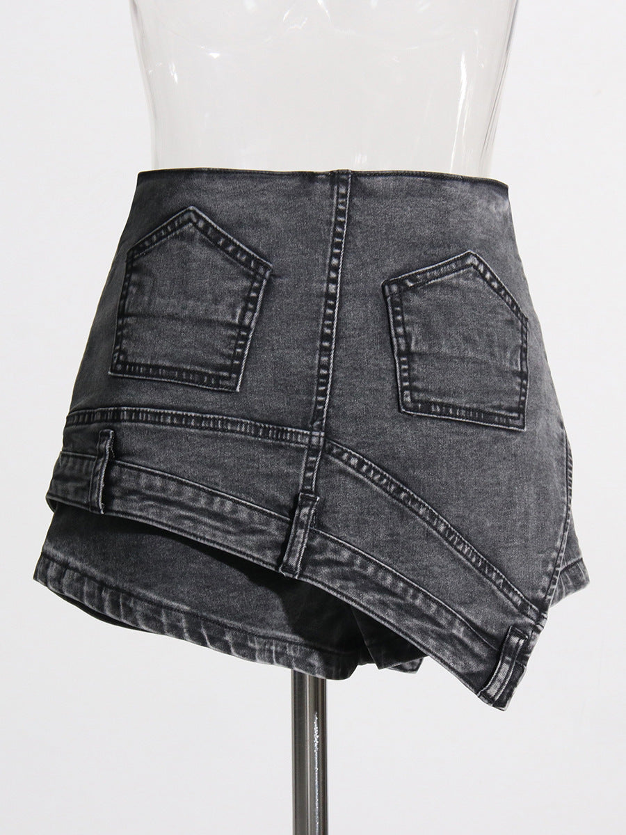 All Pressure Denim Stitching Shorts