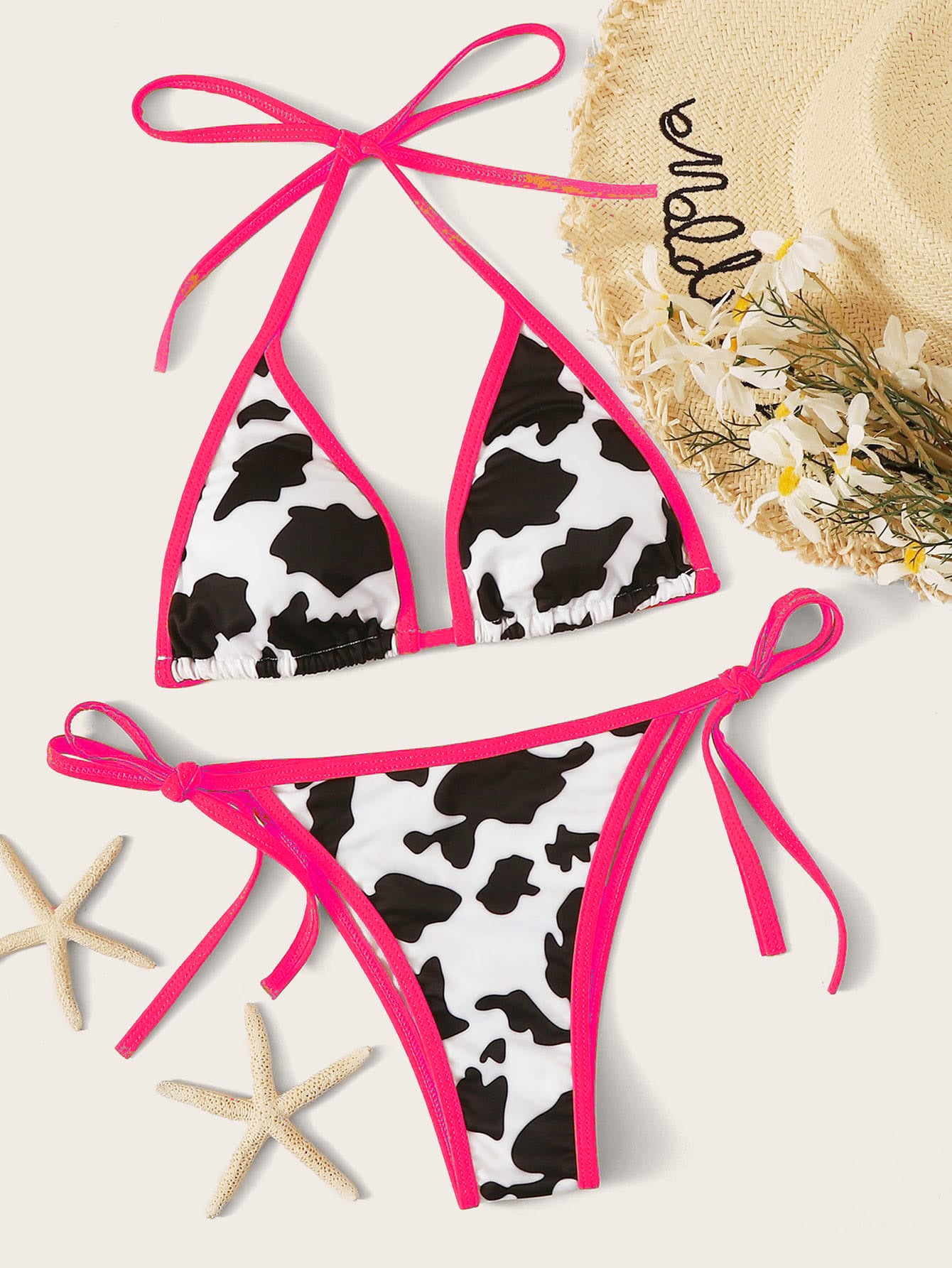 Cow Print Bikini Set