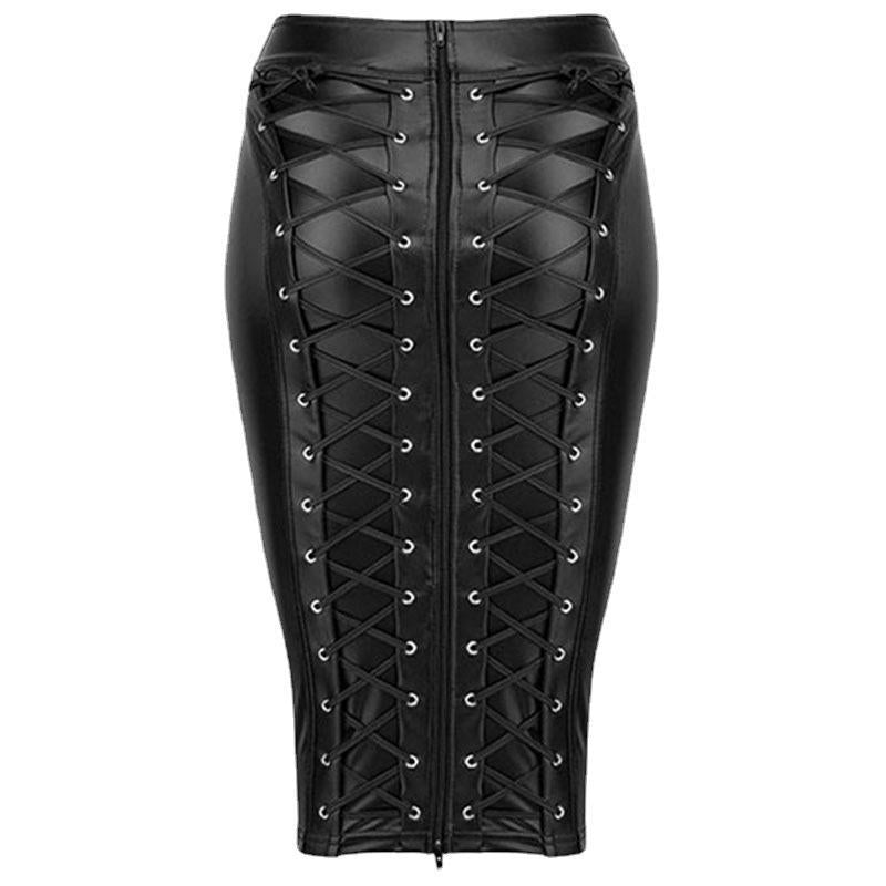 Better Off Single High-waisted Leather Skirt