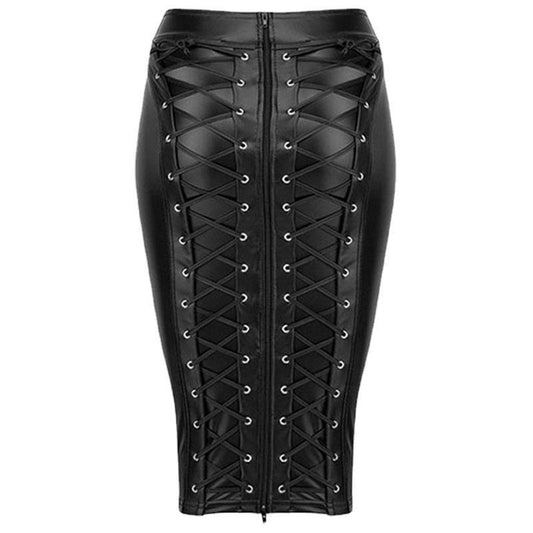 Better Off Single High-waisted Leather Skirt