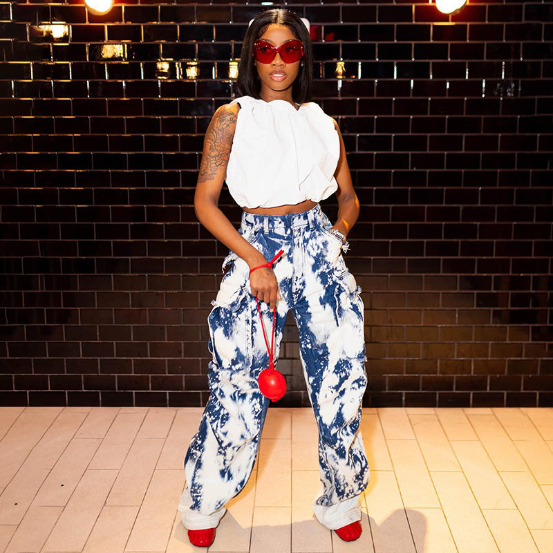 Most Likely Tie-dye High Waist Jeans