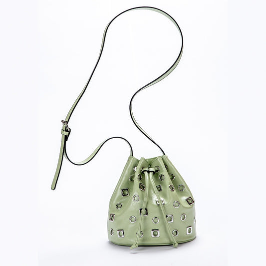 Valley Girl Rivet Bucket Crossbody Bag