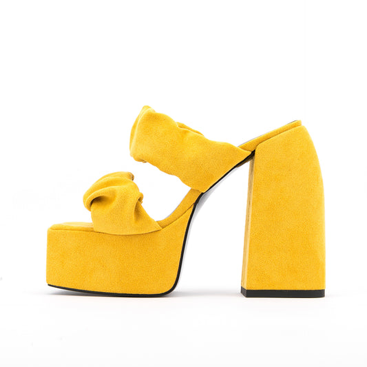 Spring Tings Suede Chunky Heel Platforms