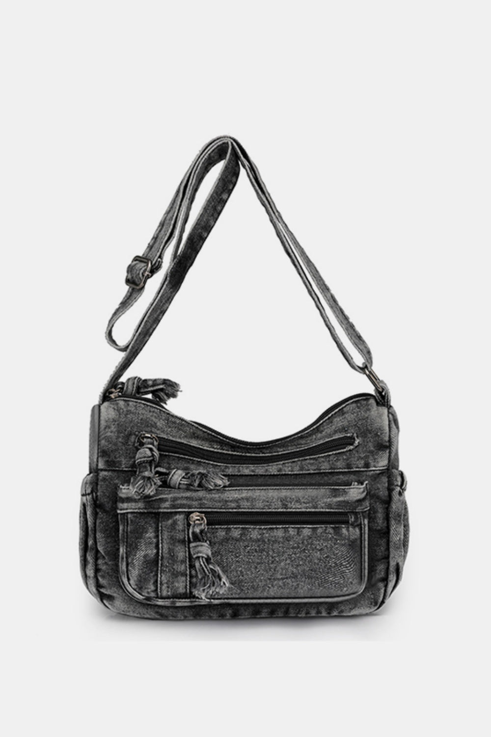 Dana D. Adjustable Strap Denim Crossbody Bag