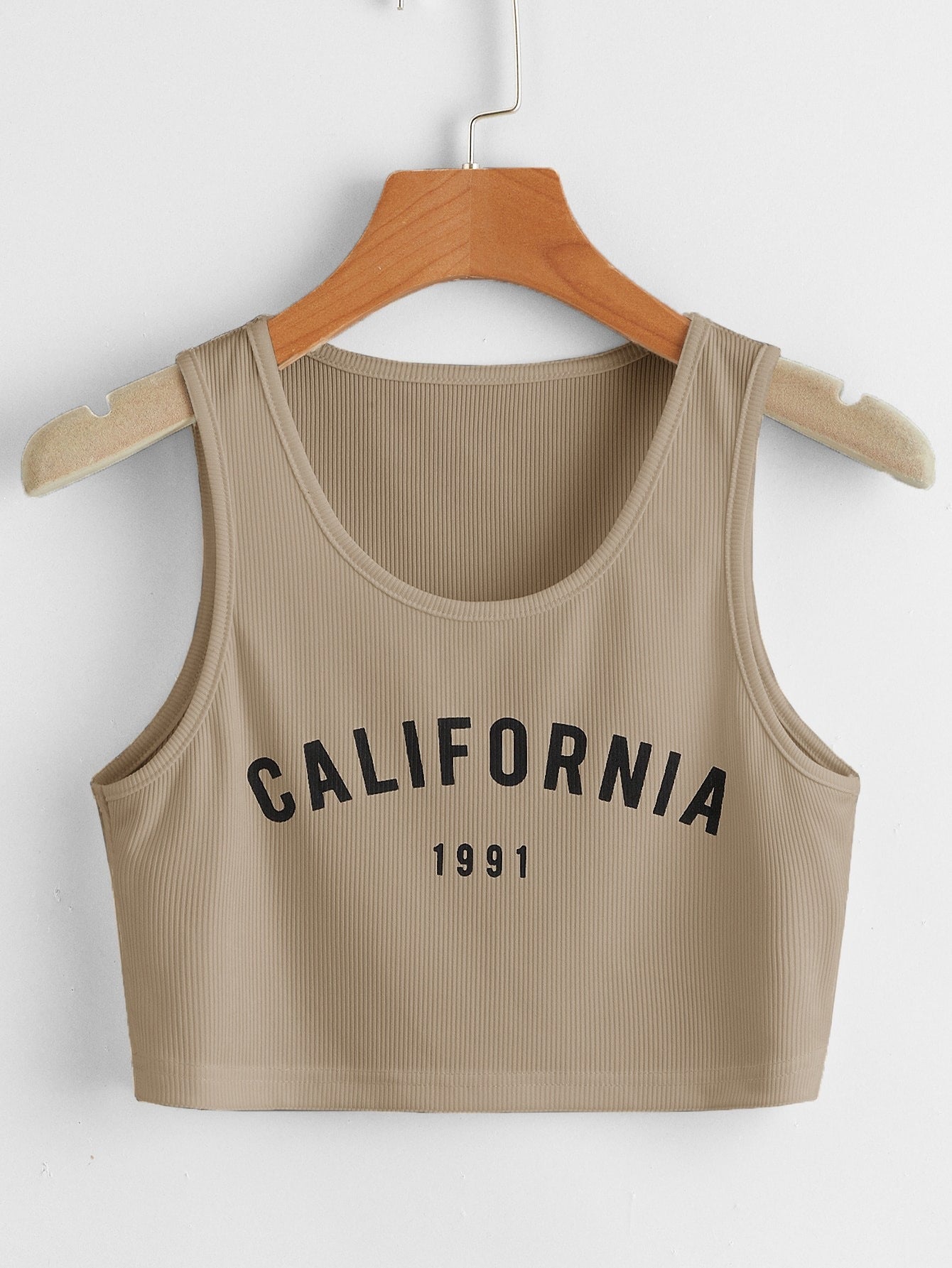 Cali Girl Sleeveless Ribbed Crop Tee