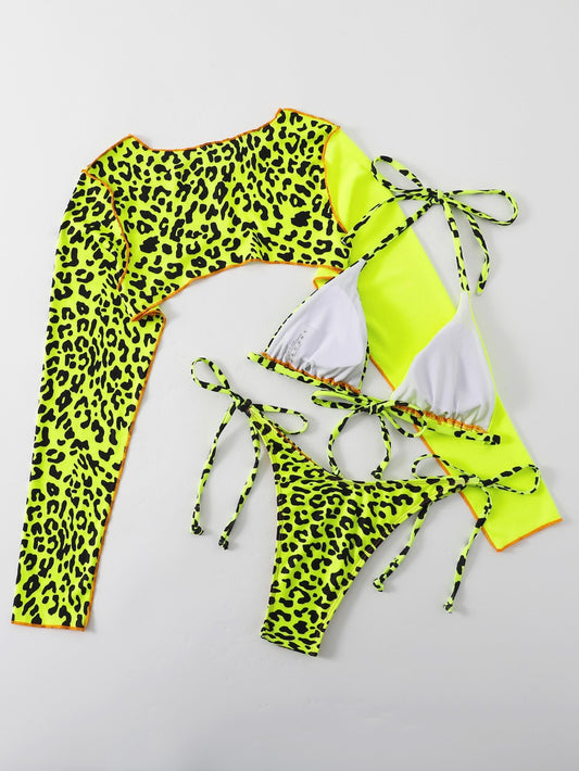 Two Sides To A Story 3-Piece Leopard Print Bikini