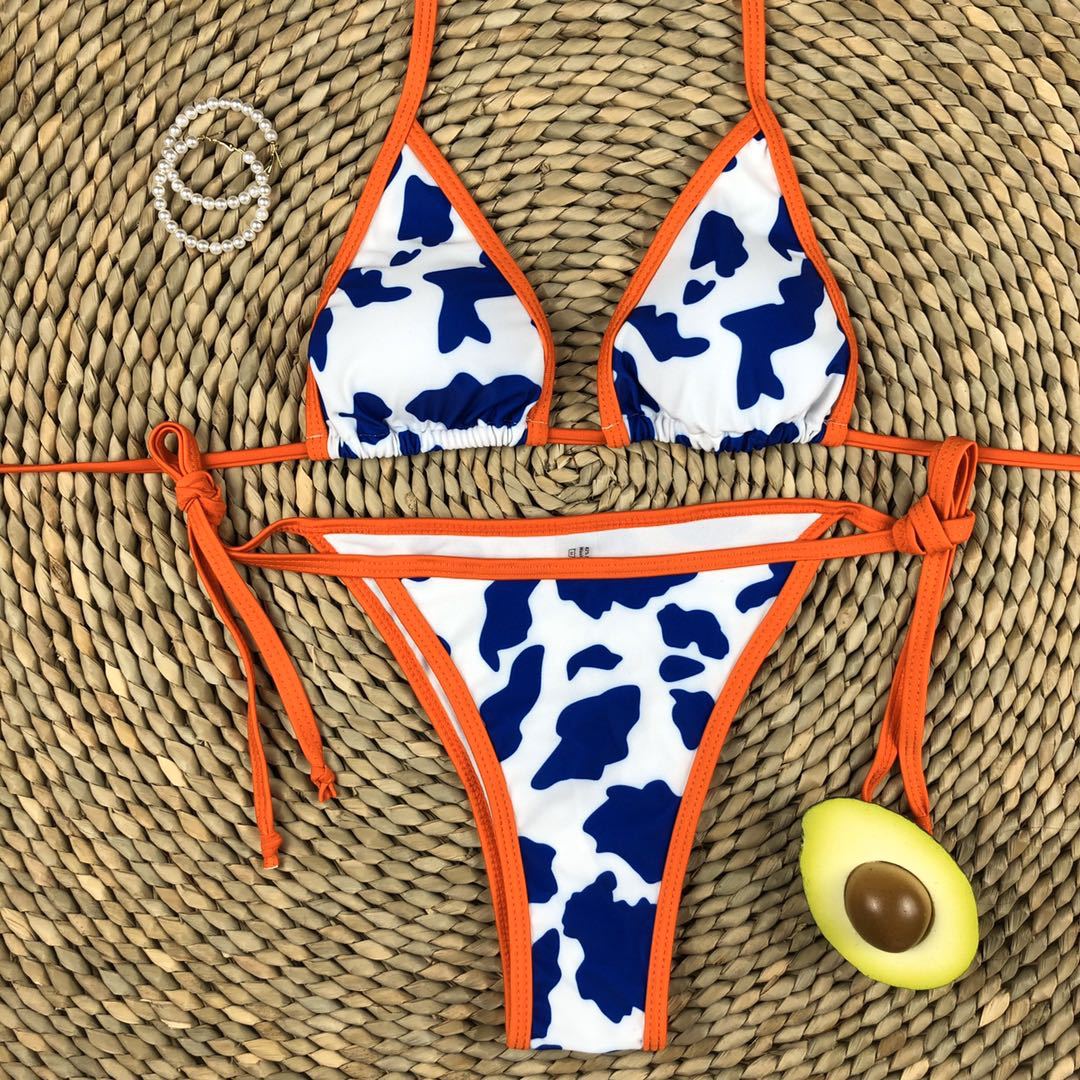 Cow Print Bikini Set